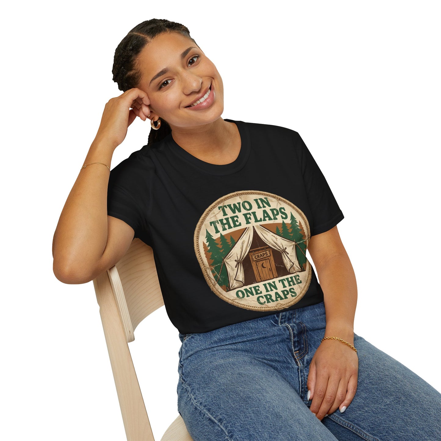 "Two in the Flaps, One in the Craps" Graphic T-Shirt