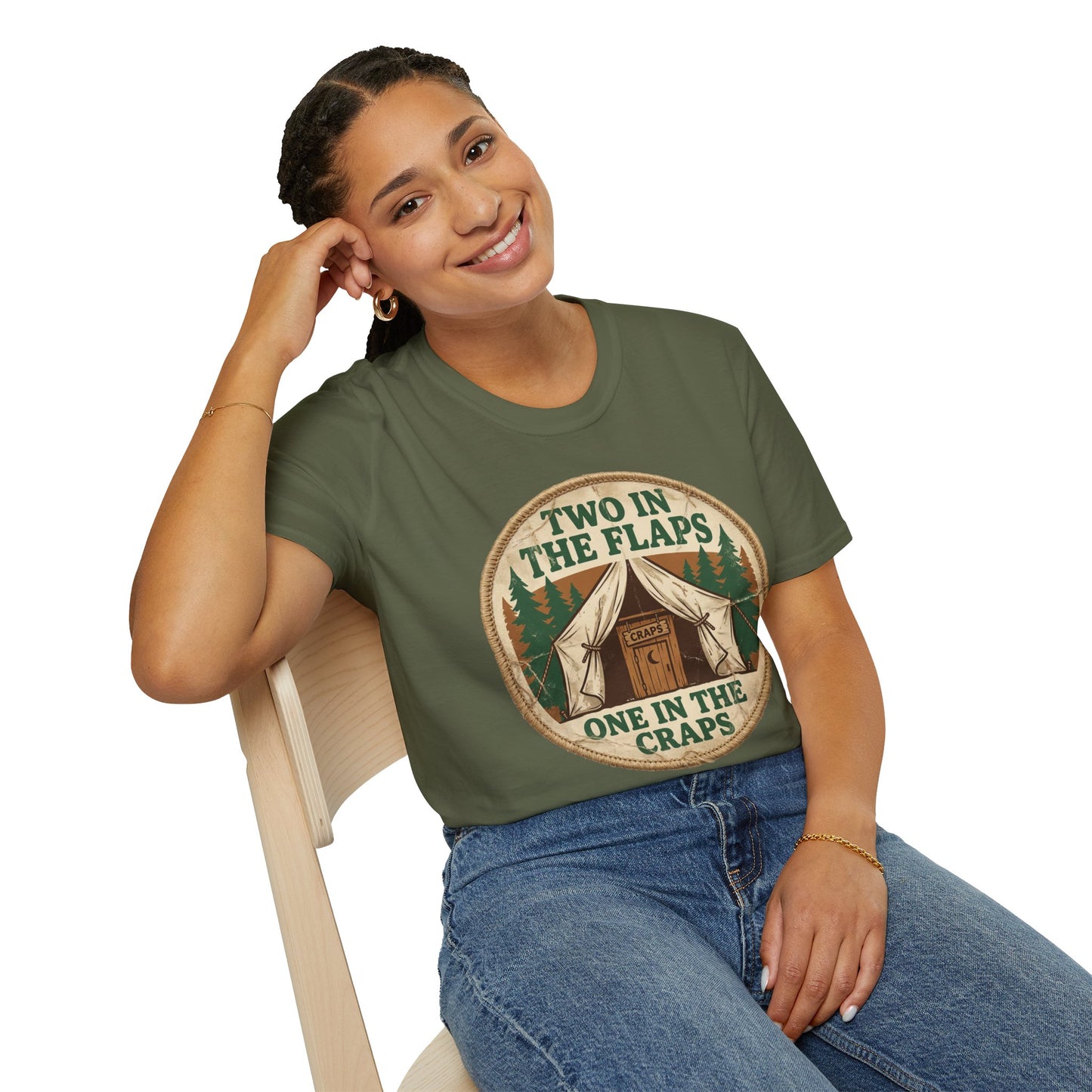 "Two in the Flaps, One in the Craps" Graphic T-Shirt