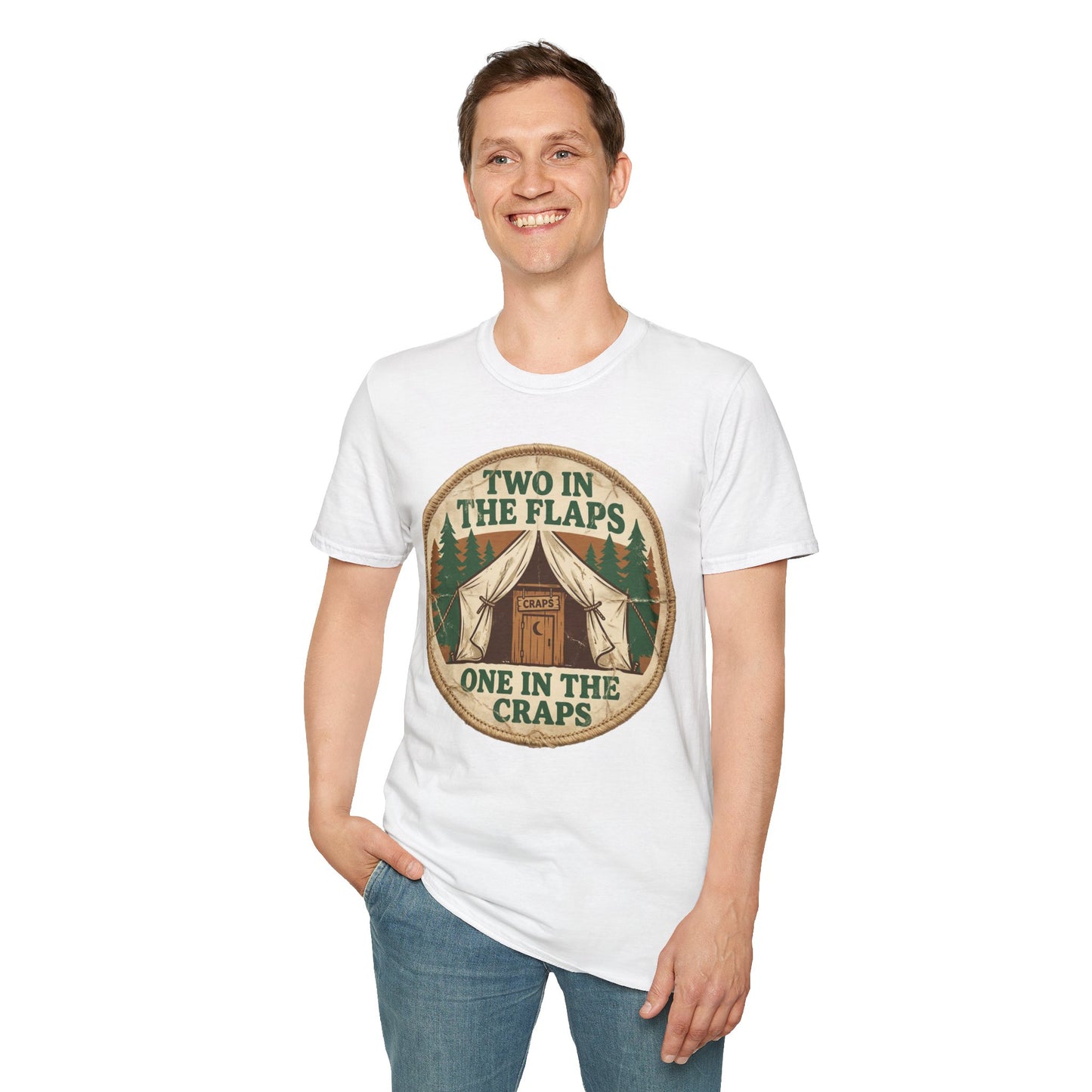"Two in the Flaps, One in the Craps" Graphic T-Shirt
