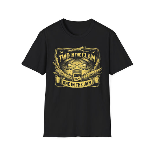 Black & Gold Clam & Jam Graphic Tee