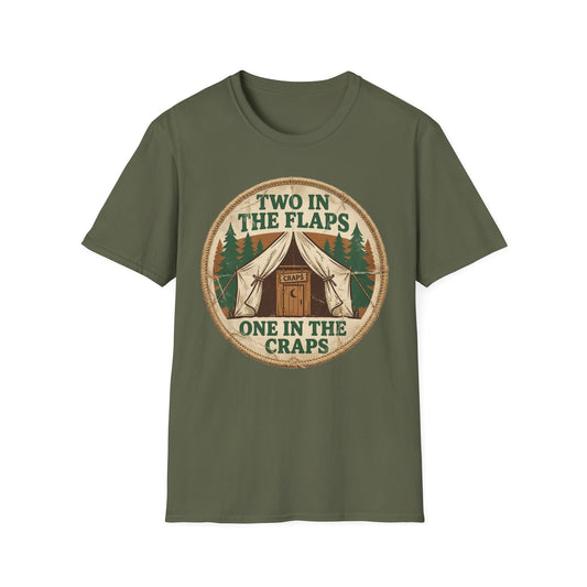 "Two in the Flaps, One in the Craps" Graphic T-Shirt