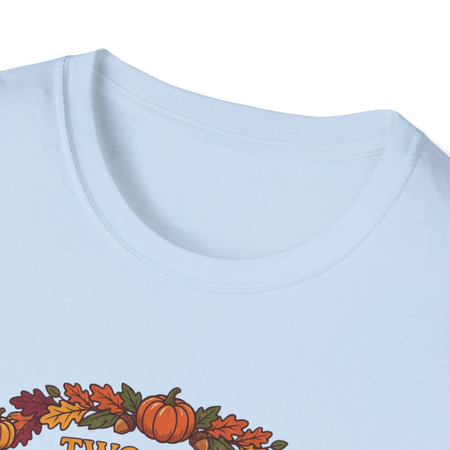 Thanksgiving T-Shirt "Two in the Muffin, One in the Stuffin'" — Cute Pilgrim Turkey Fall Graphic Tee